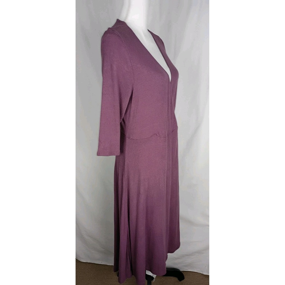 Torrid Plum Long Sleeve Hacci Knit Faux Wrap Dress Size 1 Super Soft New W Tags - Picture 4 of 9